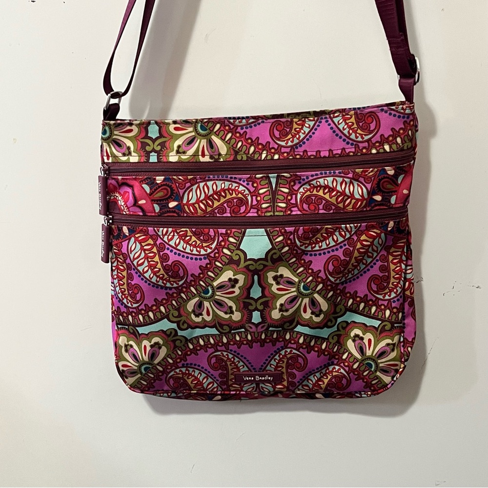 Vera Bradley Crossbody Bag in Purple and Pink with Elegant Design